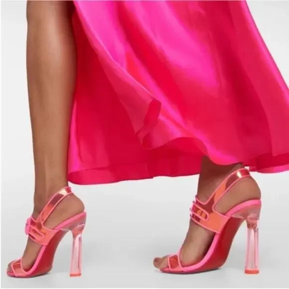 Christian Louboutin Loubi Duniss PVC Pink Iridescent Heels Womens Size EU 37 - Picture 2 of 11